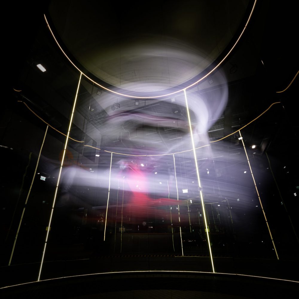 Light Painting in the Wind Tunnel Hurricane Berlin